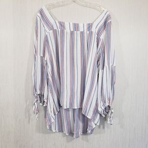 MOD Lusive NWT Boho Peasant Style striped Top woman's size 2X